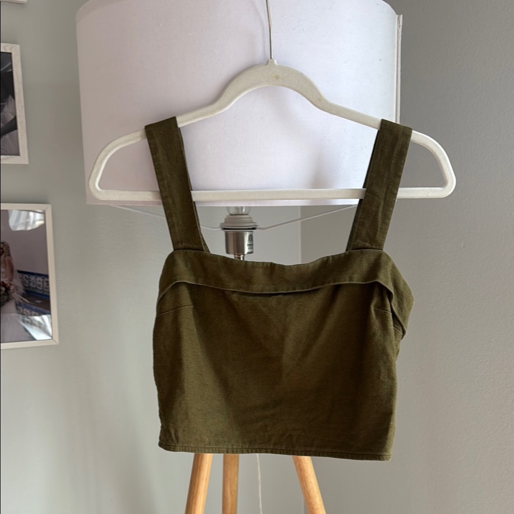 Abercrombie & Fitch Linen Crop Tank Top